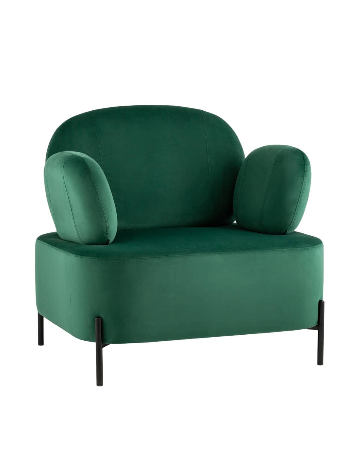 Кресло Кэнди с подлокотниками велюр зелёный - изображение 1
