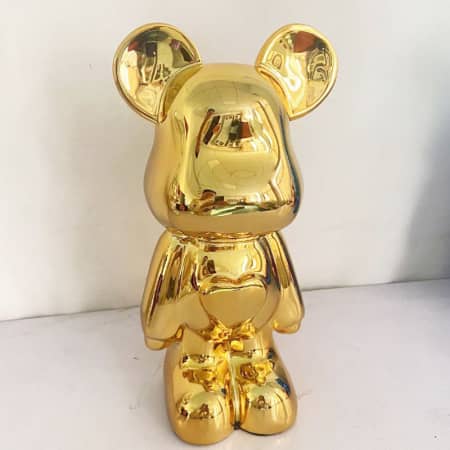 Статуэтка Lucky Bear (Bearbrick) IST-015, 28 см, золотой глянцевый - изображение 1
