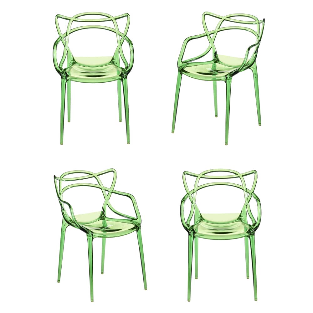 Комплект из 4-х стульев Masters прозрачный зелёный - изображение 1
