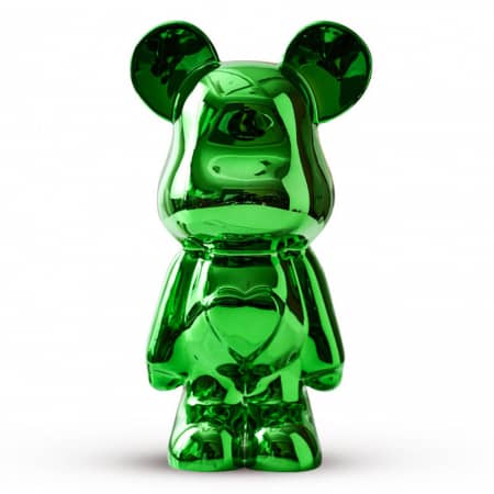 Статуэтка Lucky Bear (Bearbrick) IST-019, 28 см, зеленый глянцевый - изображение 1