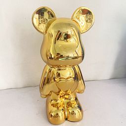 Статуэтка Lucky Bear (Bearbrick) IST-015, 28 см, золотой глянцевый - изображение 1