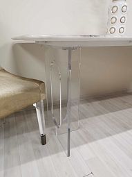 Стол обеденный Ардео Силвер DT-3101, 200x100x75 см, белый мрамор - изображение 4