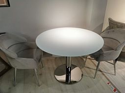 Стол обеденный раскладной Флорис MC6225DT-W,102(166)х102х77 см, белое стекло - изображение 4