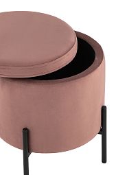 Пуф Грейс с ящиком велюр пыльно-розовый - изображение 4