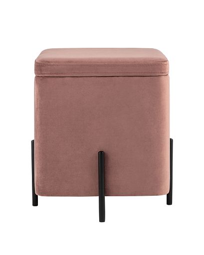 Пуф Грейс квадрат с ящиком велюр пыльно-розовый - изображение 2