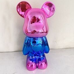Статуэтка Lucky Bear (Bearbrick) IST-013, 28 см, розово-голубой глянцевый - изображение 1