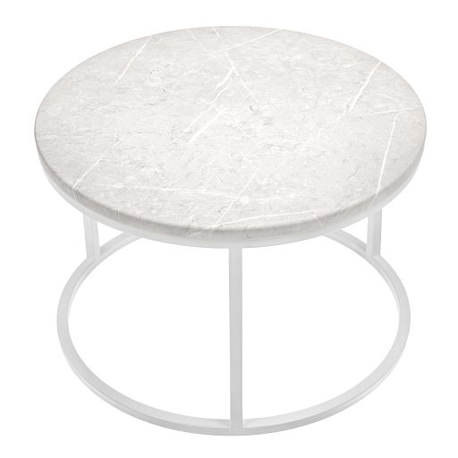Набор кофейных столиков Tango бежевый мрамор с белыми ножками, 2шт - изображение 11