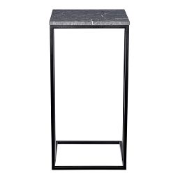 Придиванный столик Loft 35x35см, серый мрамор с чёрными ножками - изображение 4
