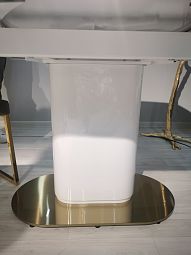 Стол обеденный раскладной Атриум MC22122DT, 140(200)х100х77 см, белый мрамор - изображение 5