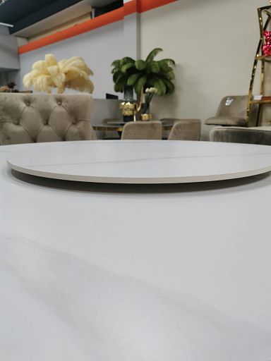Стол обеденный Мелоди DT-018L, 140х140х75 см, белый мрамор/серебро - изображение 2