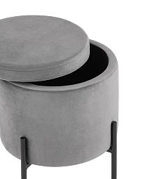 Пуф Грейс с ящиком велюр серый - изображение 4