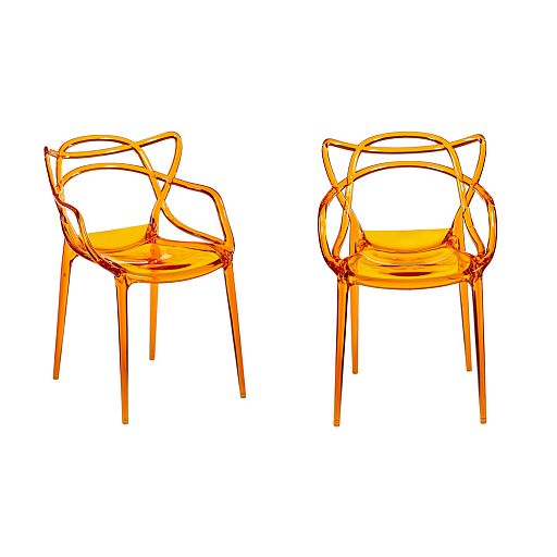 Комплект из 2-х стульев Masters прозрачный оранжевый - изображение 1