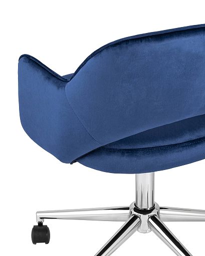 Кресло компьютерное Кларк велюр синий - изображение 6