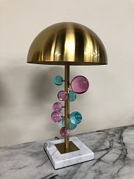 Лампа настольная MOLECULE с разноцветными шарами, 30х51 см, золото - изображение 4