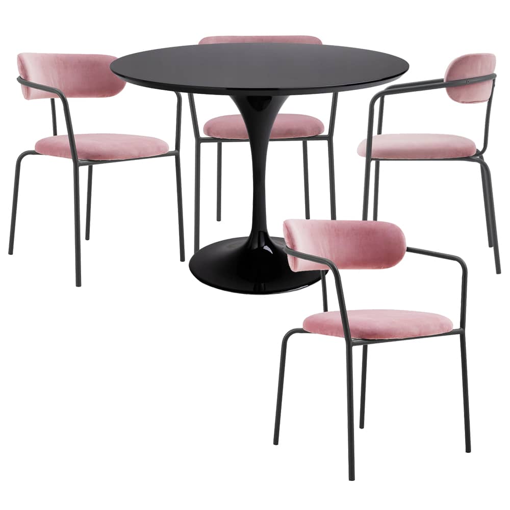 Обеденная группа стол FR 0221 и 4 стула FR 0369 - изображение 1