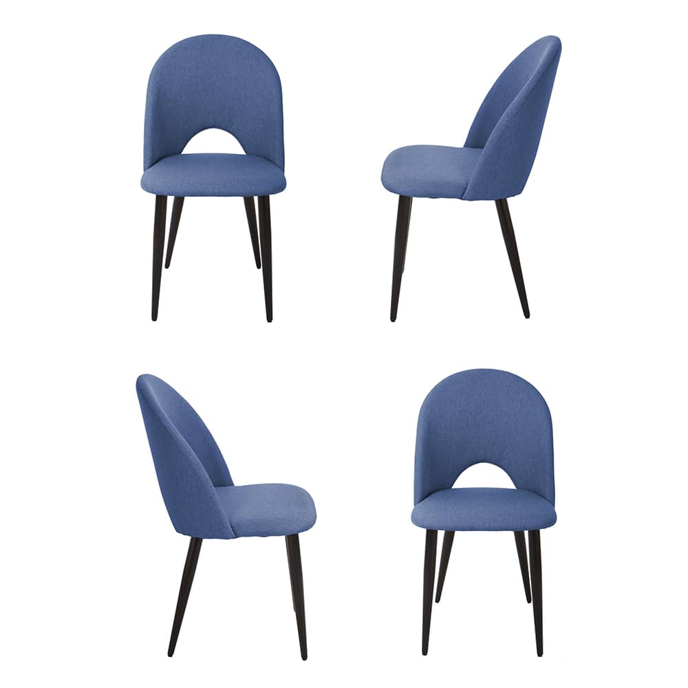 Комплект из 4-х стульев Cleo голубой с черными ножками - изображение 1