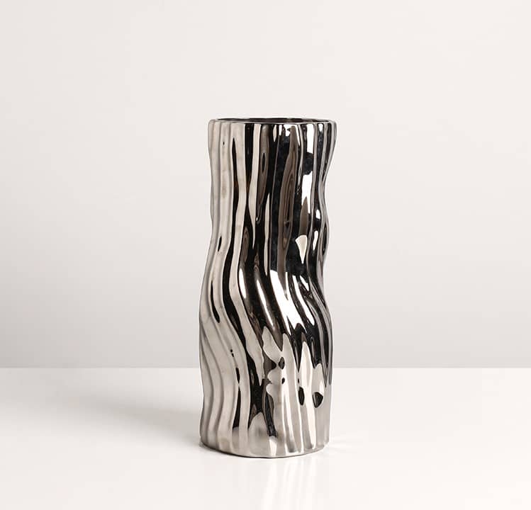 Ваза керамическая с цветами IST-072, 28 см, серебро - изображение 1