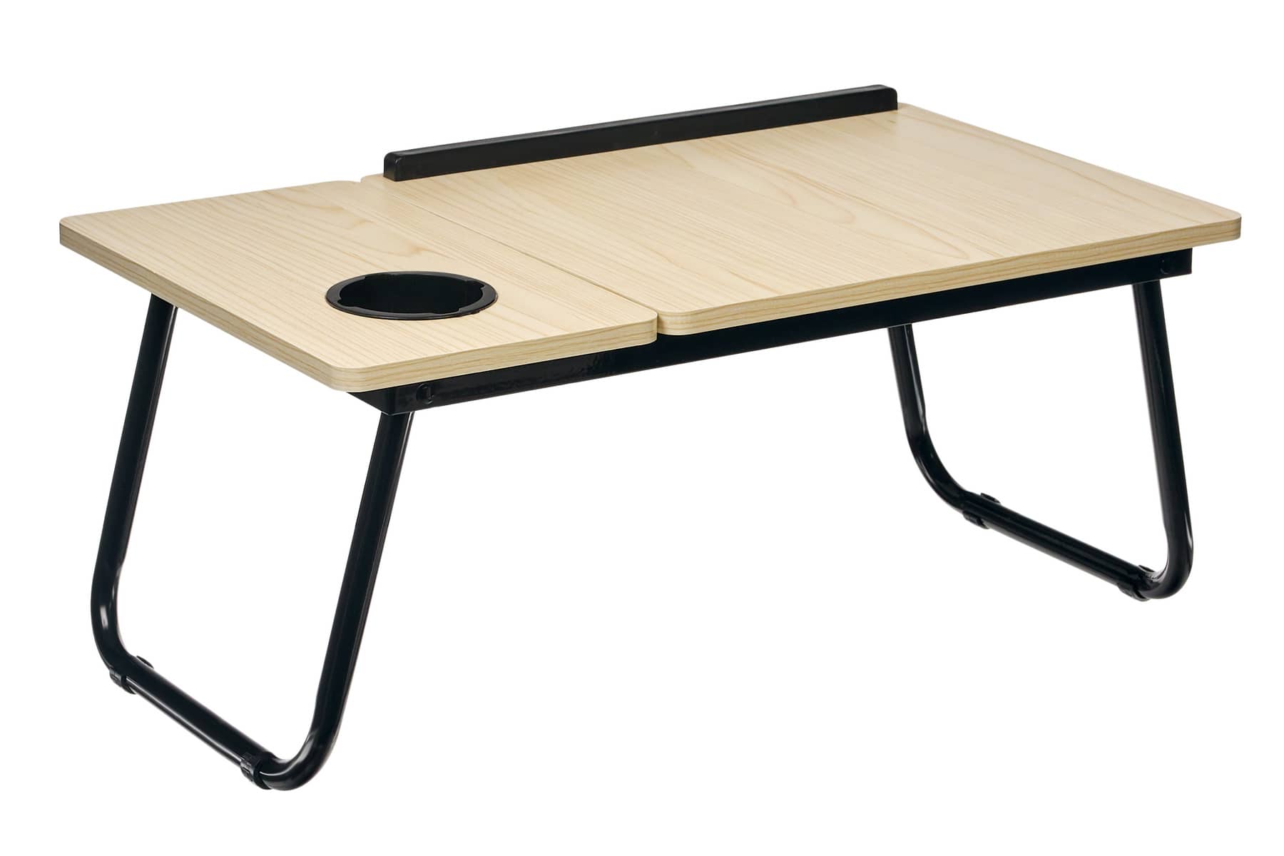 Стол складной с подъёмной крышкой и подстаканником «ВИТА», 55x32x25см, мдф, металл, св.дерево, черный - изображение 7