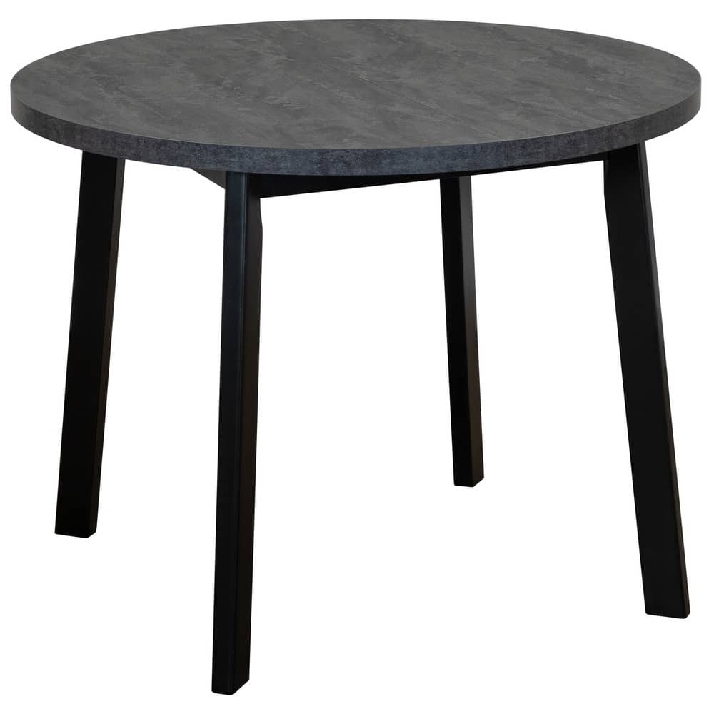 Стол Next круглый раскладной 90-120x90x76,5см, Угольный камень, чёрный - изображение 1