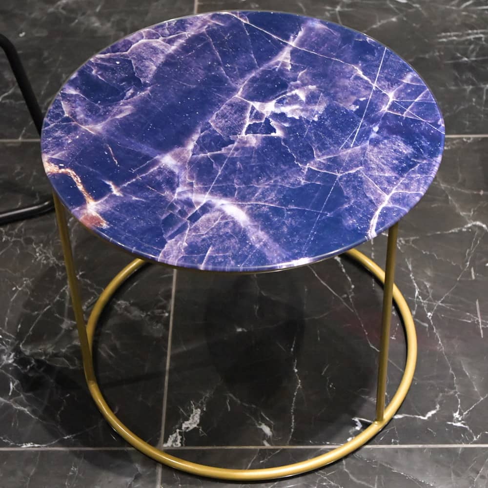 Набор кофейных столиков Tango темно-синий с ножками матовое золото, 2шт - изображение 12