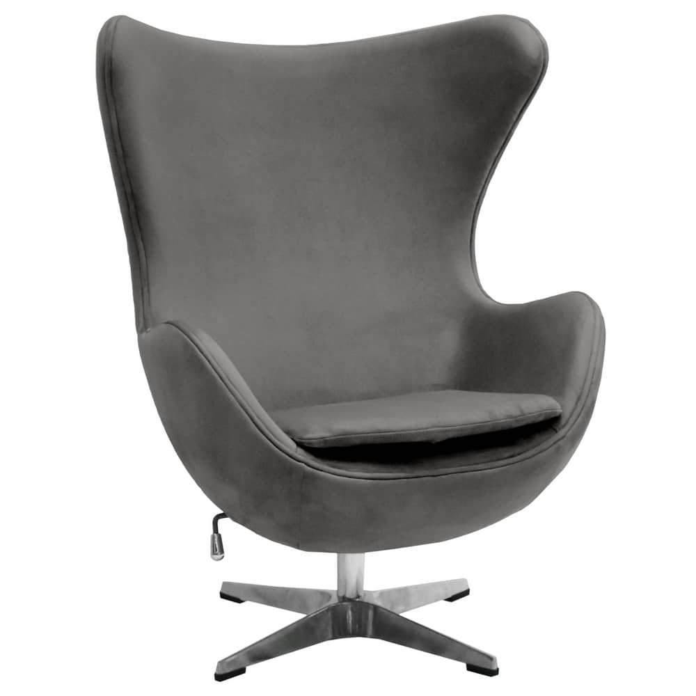 Кресло EGG CHAIR тёмно-серый, искусственная замша - изображение 1