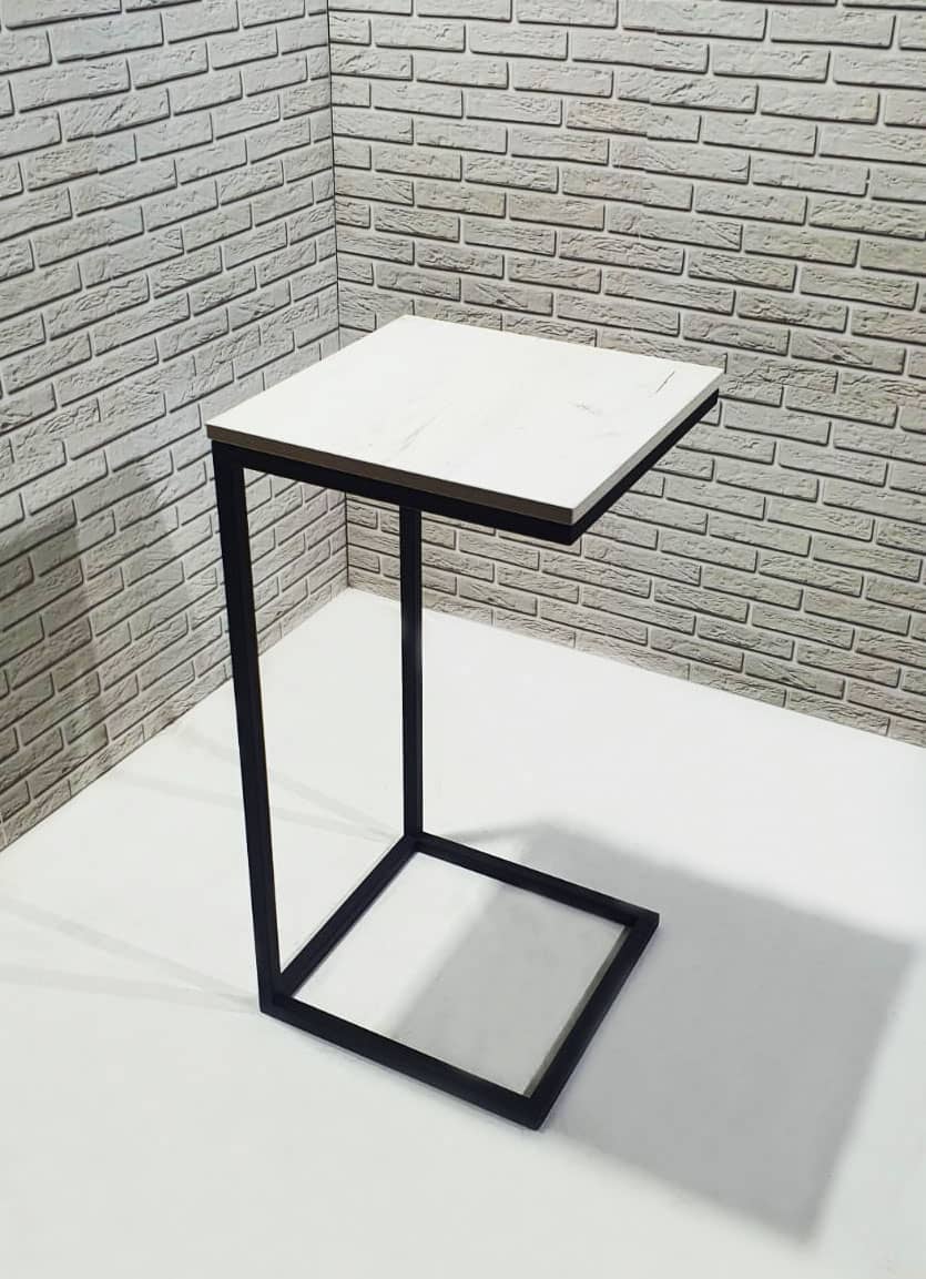 Стол в стиле лофт 35х35х71,6 см, ЛДСП, металл, дуб белый - изображение 2
