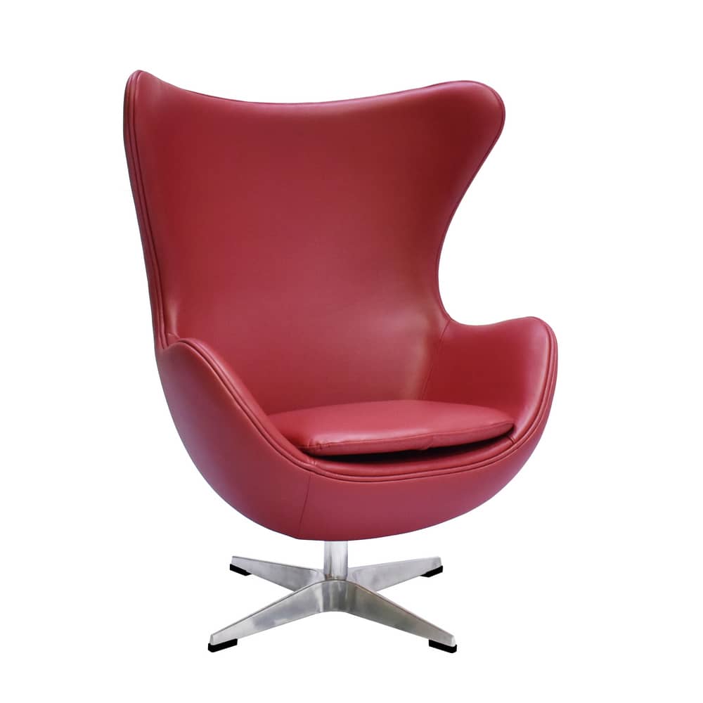 Кресло EGG CHAIR красный, натуральная кожа - изображение 1