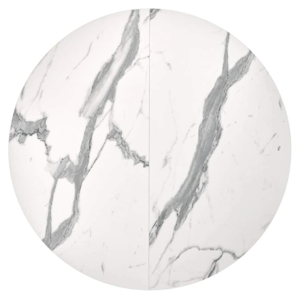 Стол Rudolf круглый раскладной 90-120x90x75см, белый мрамор, белый - изображение 10