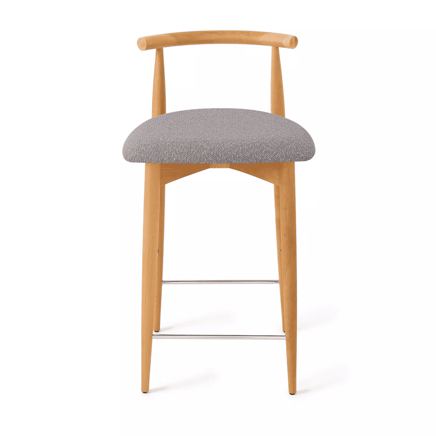 Полубарный стул Karl, бук натуральный, серый - изображение 1