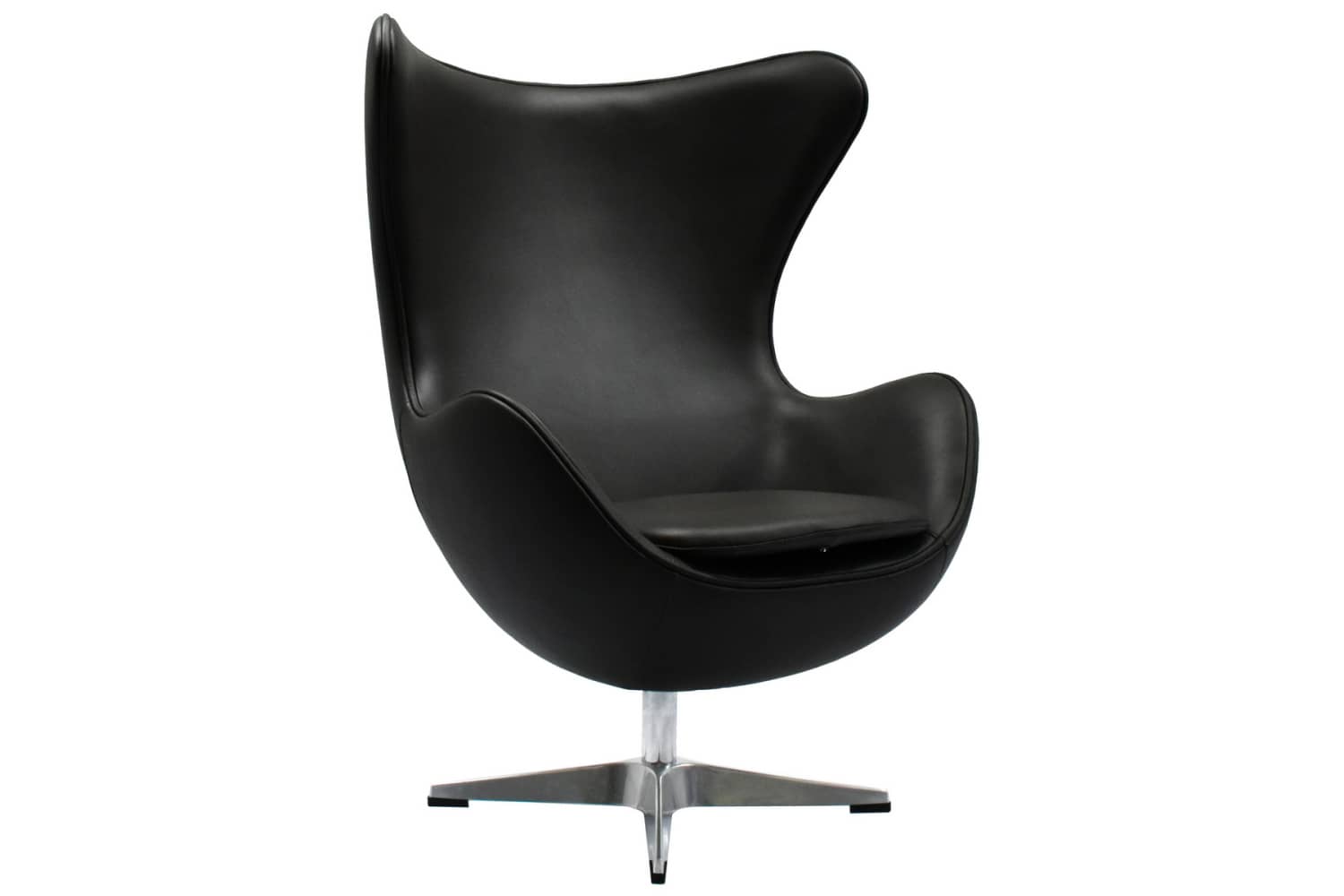 Кресло EGG STYLE чёрный, натуральная кожа - изображение 1