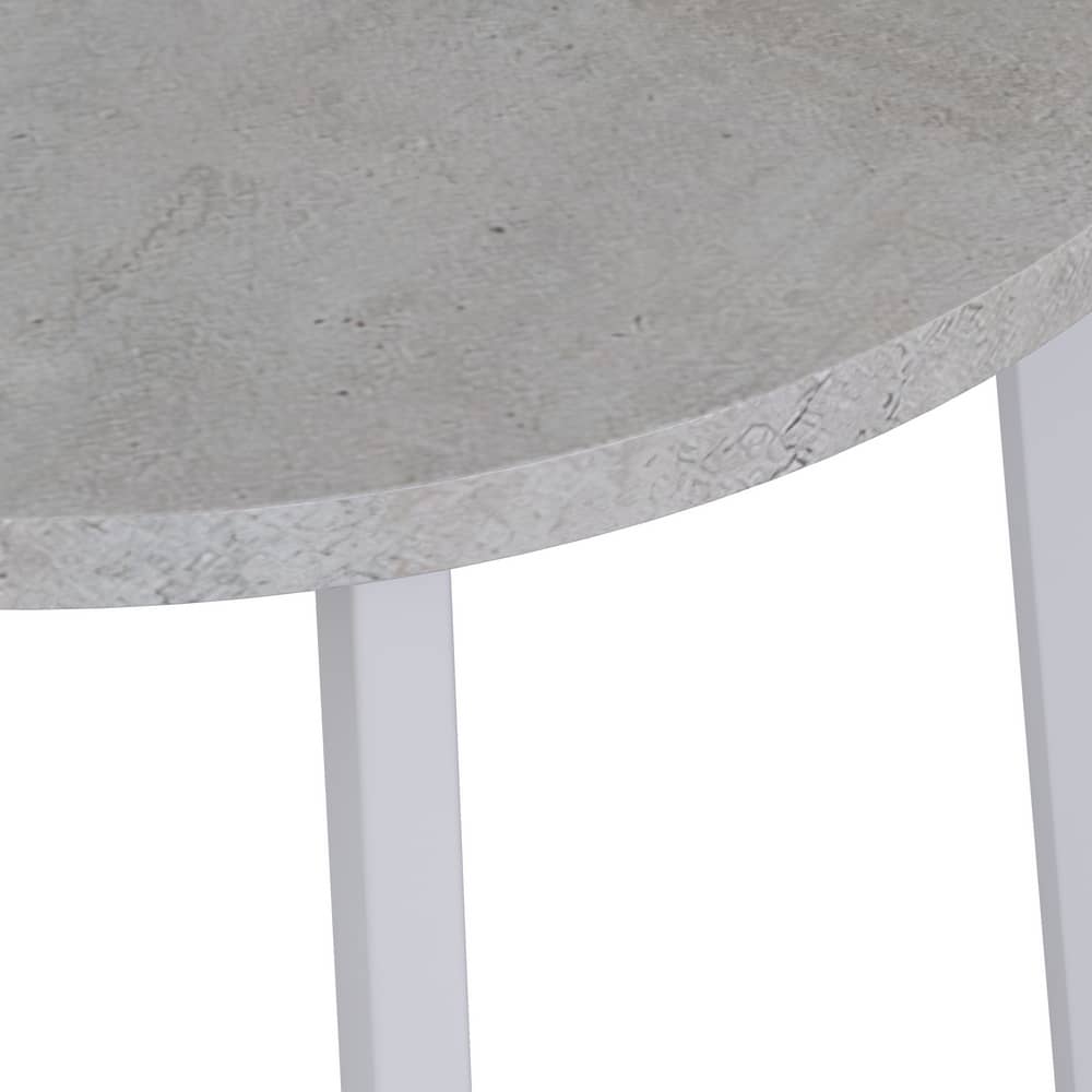 Стол Next круглый раскладной 100-130x100x76,5см, Бетон Лайт, белый - изображение 5
