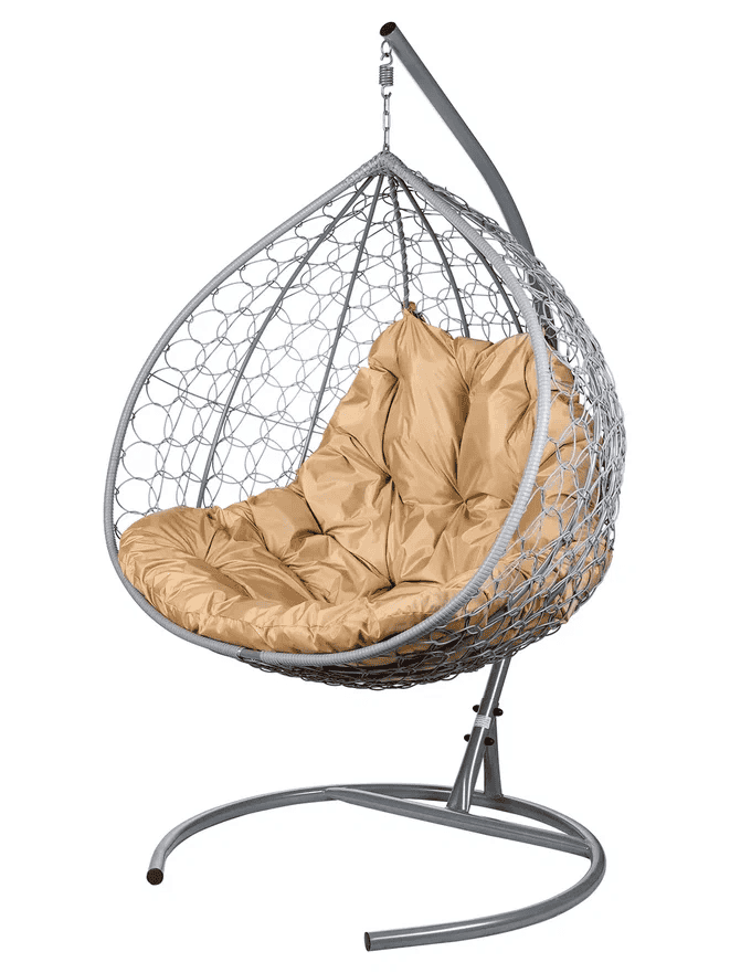 Двойное подвесное кресло FP 0274 Бежевая подушка - изображение 1