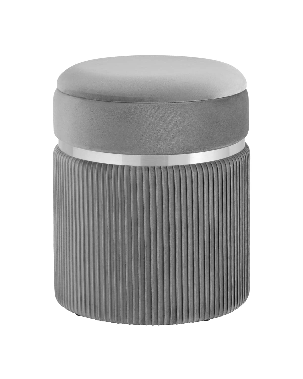 Пуф Миранда с ящиком серебро велюр серый - изображение 1