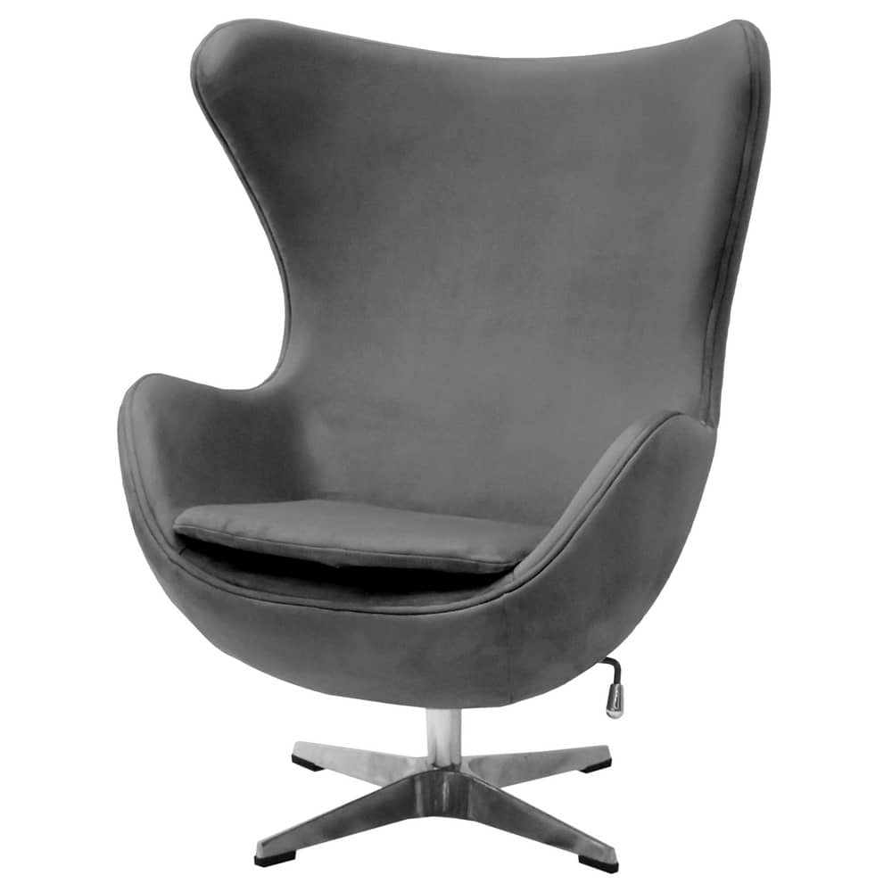 Кресло EGG CHAIR тёмно-серый, искусственная замша - изображение 3