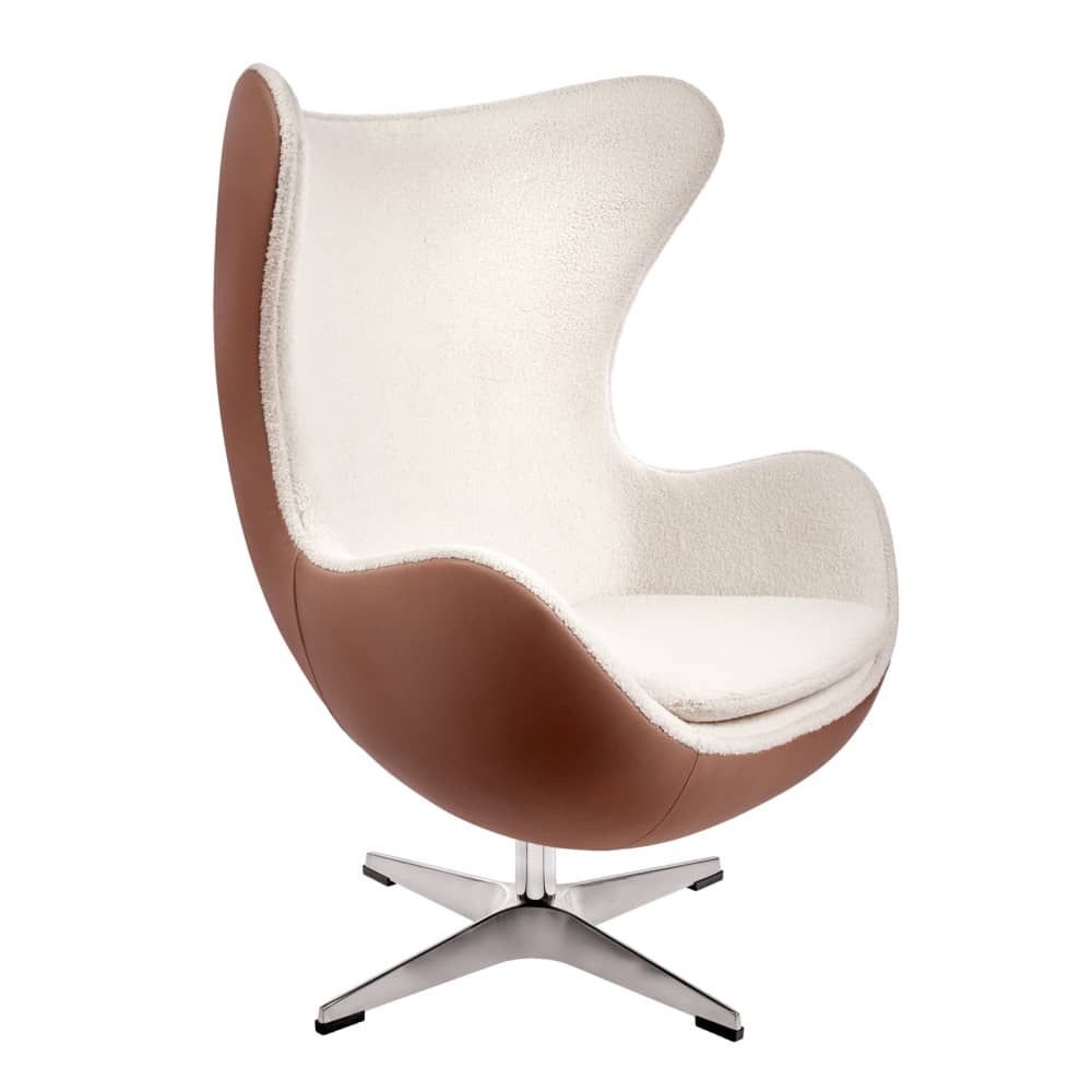 Кресло EGG STYLE CHAIR коричневый, экокожа - изображение 1