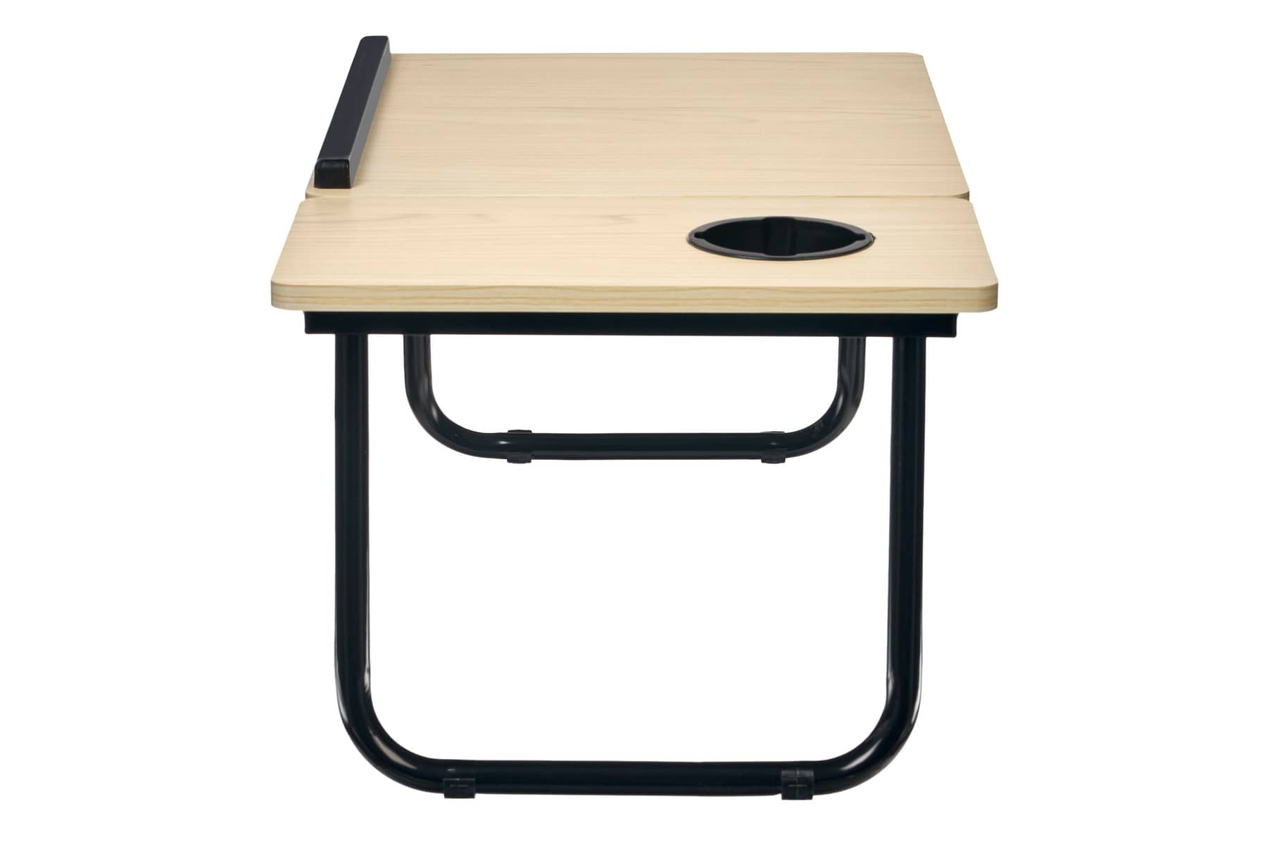 Стол складной с подъёмной крышкой и подстаканником «ВИТА», 55x32x25см, мдф, металл, св.дерево, черный - изображение 8