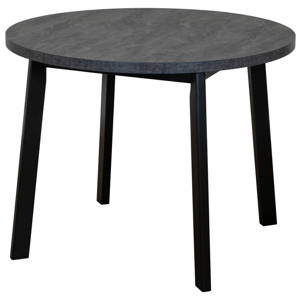 Стол Next круглый раскладной 100-130x100x76,5см, Угольный камень, чёрный - изображение 1