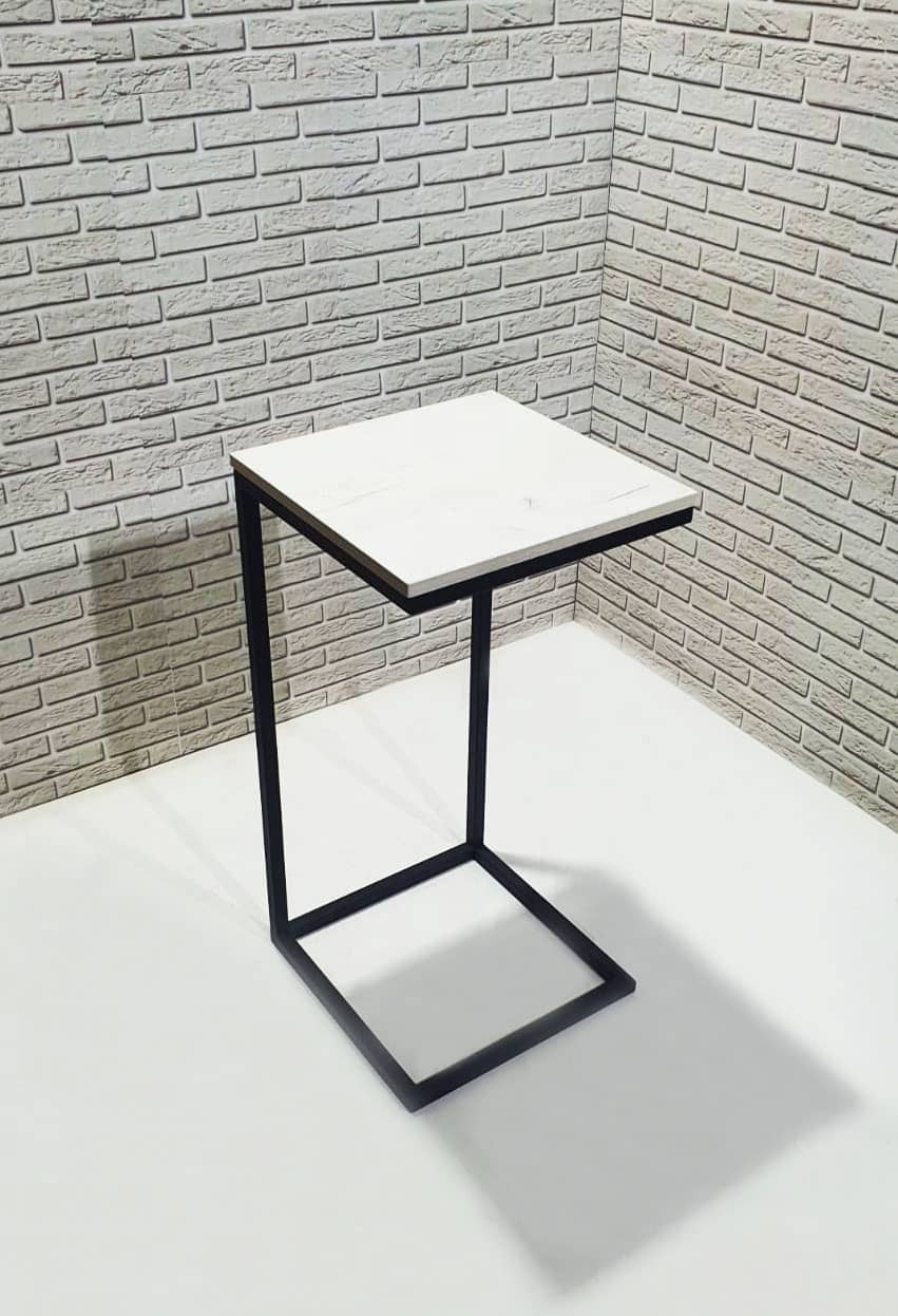 Стол в стиле лофт 35х35х71,6 см, ЛДСП, металл, дуб белый - изображение 1