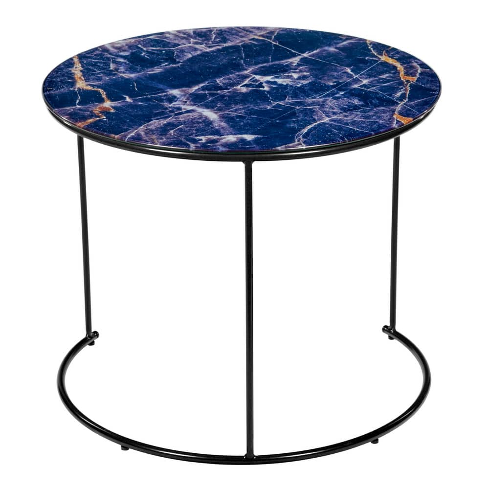 Набор кофейных столиков Tango темно-синий с чёрными ножками, 2шт - изображение 2