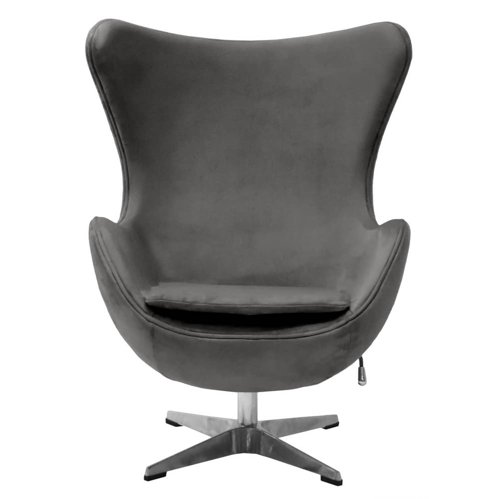 Кресло EGG CHAIR тёмно-серый, искусственная замша - изображение 2
