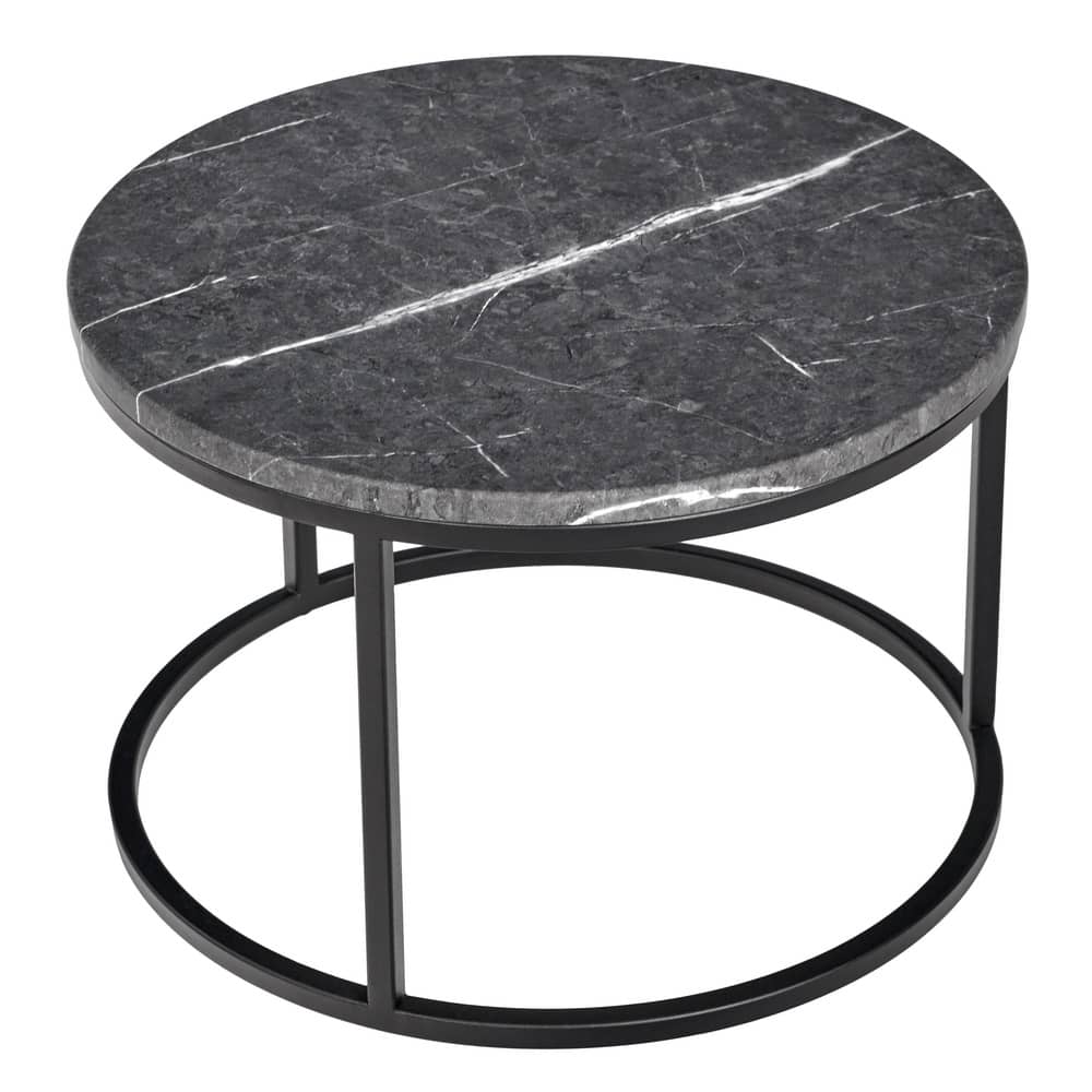 Набор кофейных столиков Tango серый мрамор с чёрными ножками, 2шт - изображение 6