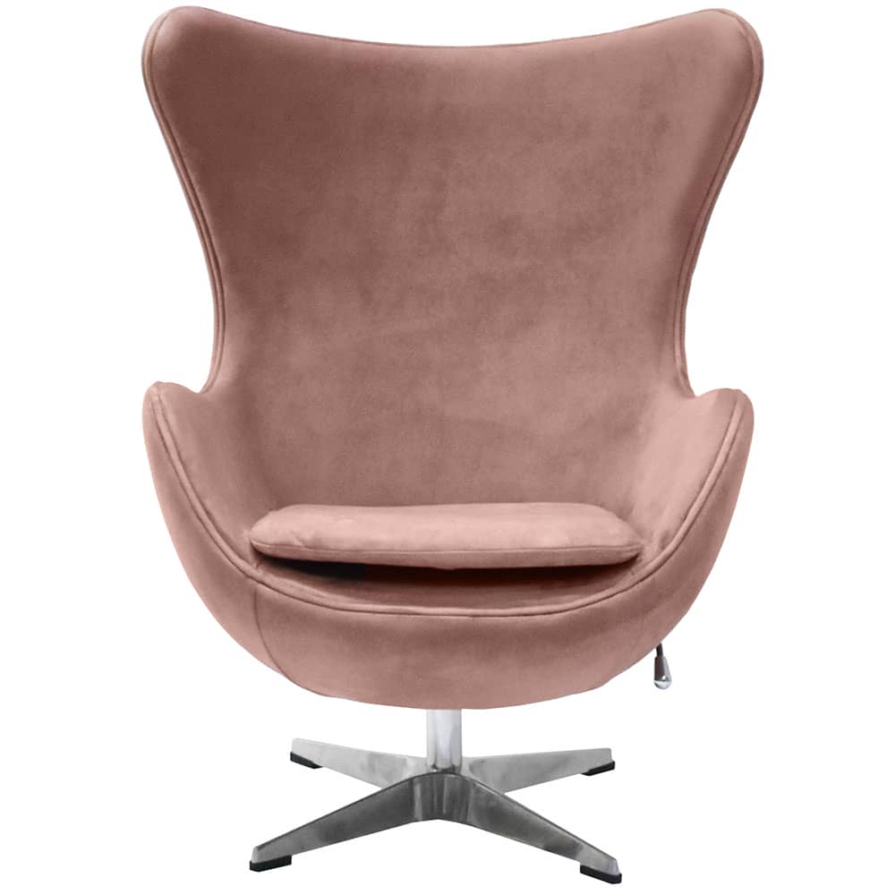 Кресло EGG CHAIR пыльно-розовый, искусственная замша - изображение 2