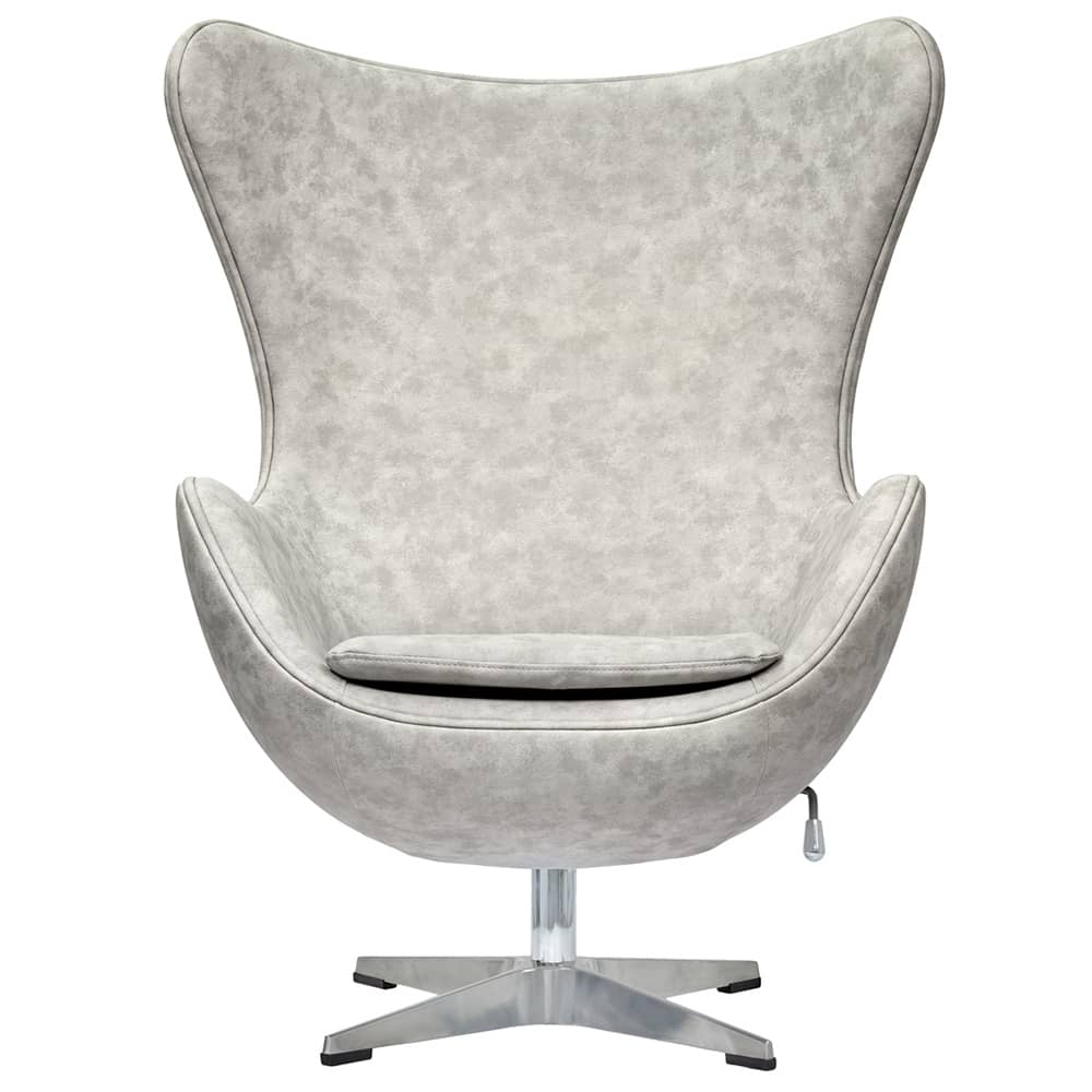 Кресло EGG CHAIR светло-серый матовый с эффектом состаренная кожа - изображение 3