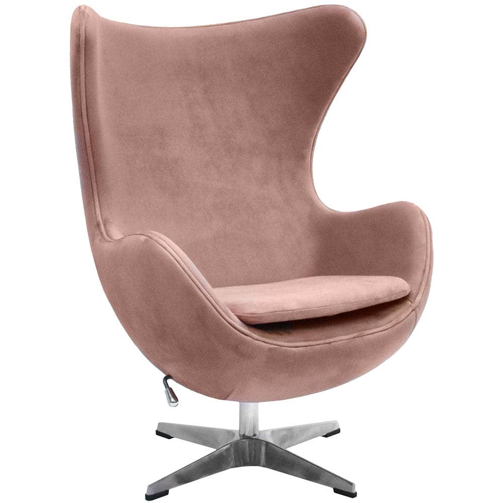 Кресло EGG CHAIR пыльно-розовый, искусственная замша - изображение 1
