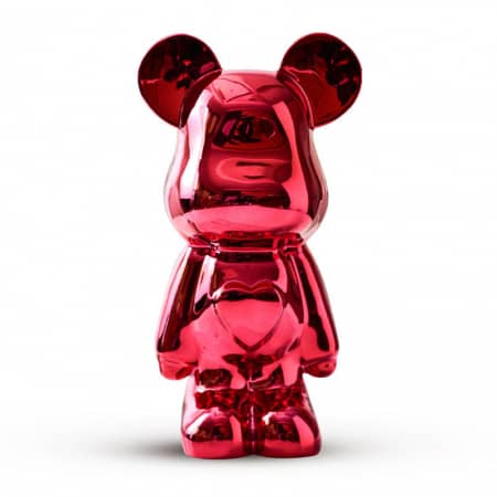 Статуэтка Lucky Bear (Bearbrick) IST-020, 28 см, красный глянцевый - изображение 1