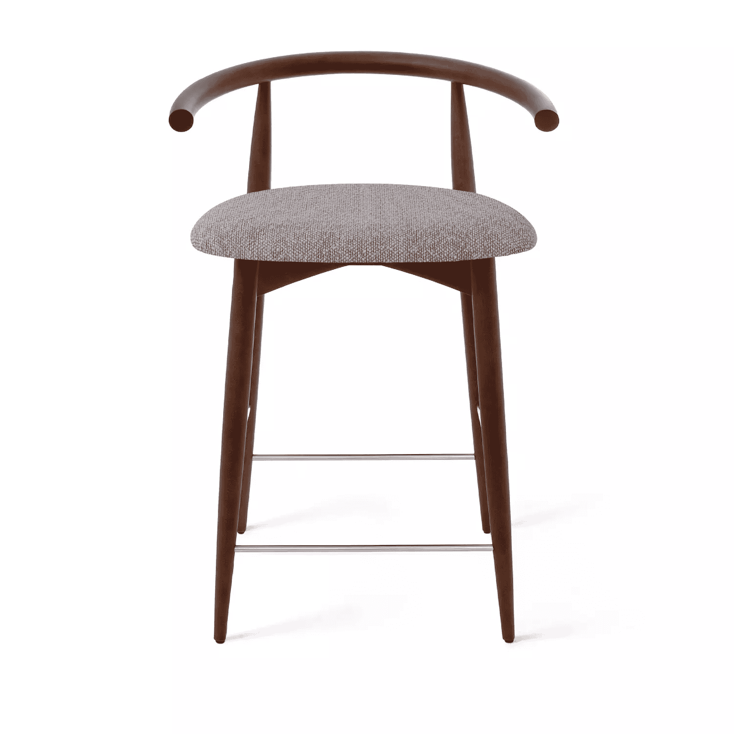 Полубарный стул Fabricius, натуральный бук, тонированный коричневым лаком, шенилл темно-серый - изображение 1