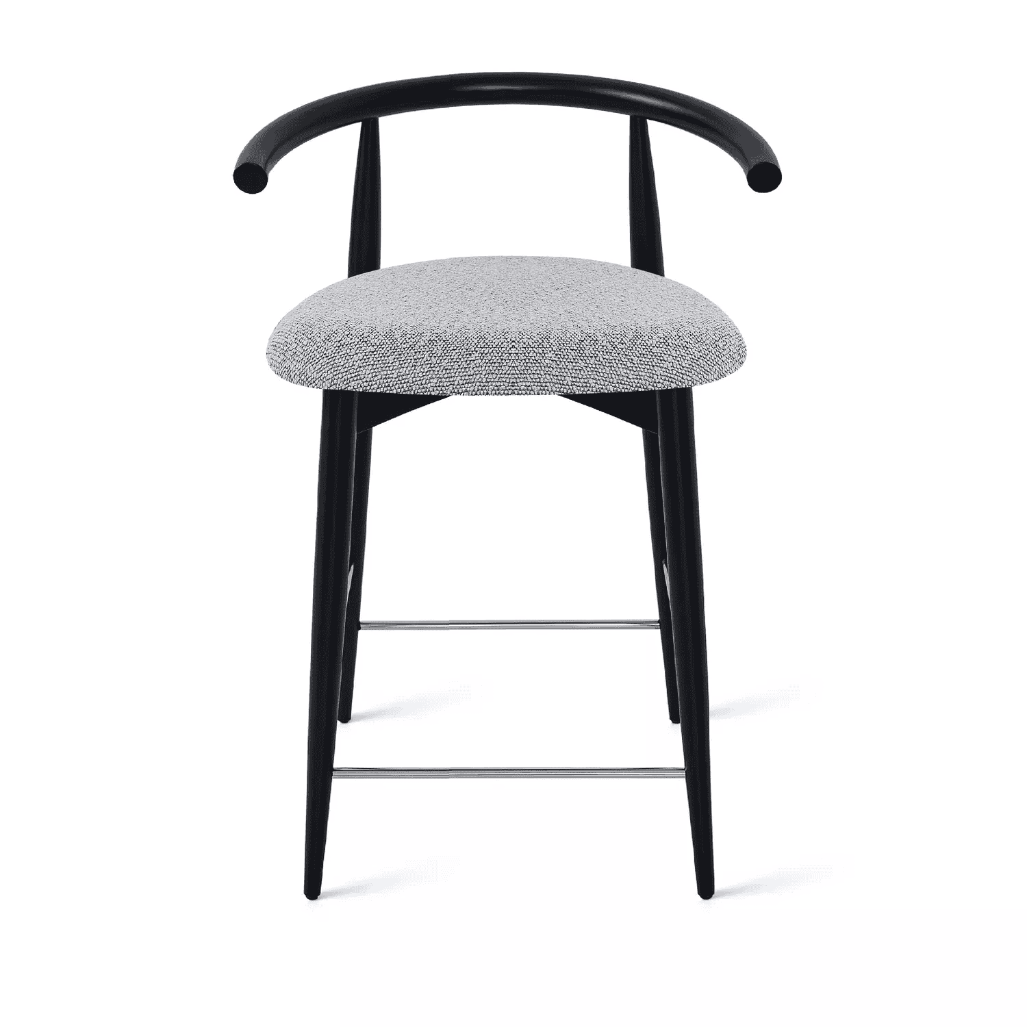 Полубарный стул Fabricius, бук натуральный черная эмаль, шенилл серый - изображение 1