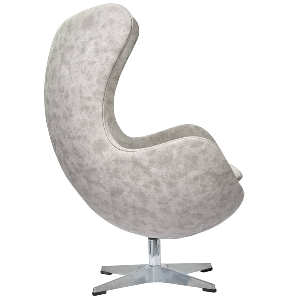 Кресло EGG CHAIR светло-серый матовый с эффектом состаренная кожа - изображение 4