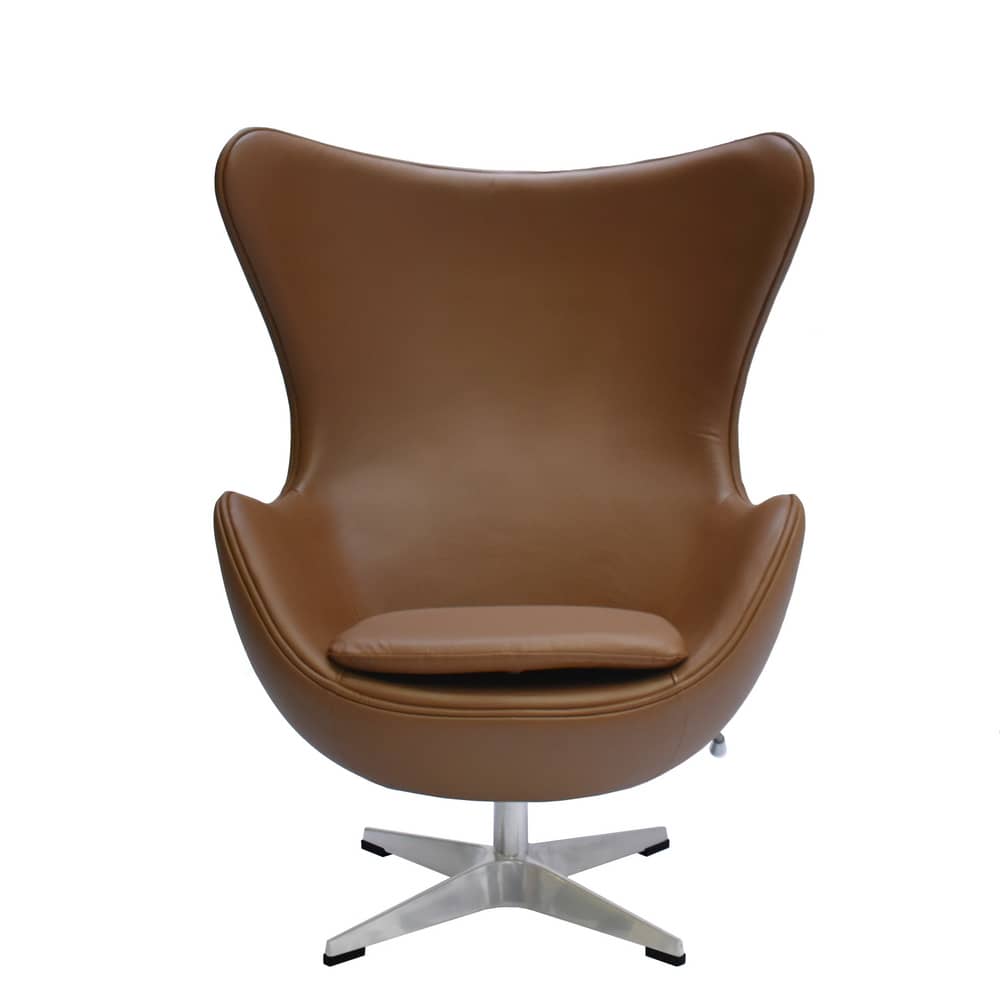 Кресло EGG CHAIR коричневый, натуральная кожа - изображение 2