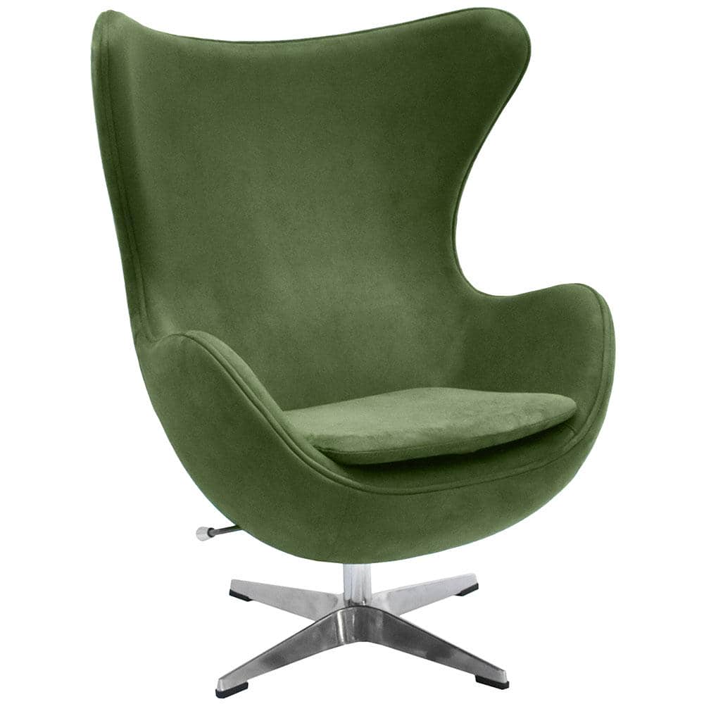 Кресло EGG STYLE CHAIR зеленый, искусственная замша - изображение 1